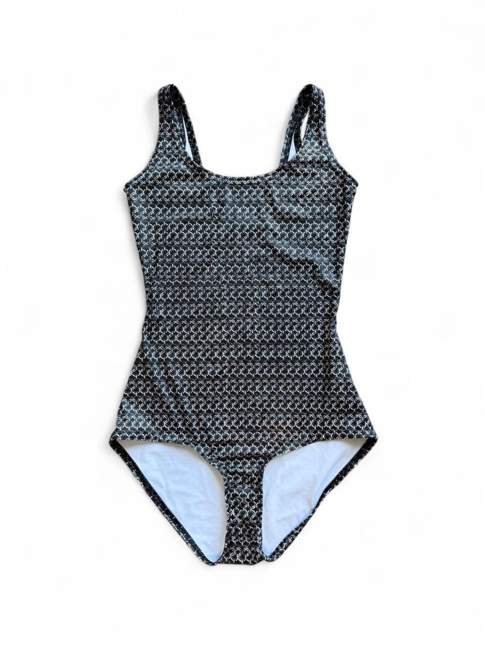 Black Patterned One-Piece Swimsuit